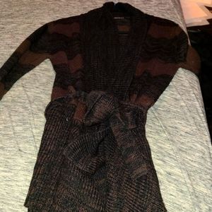 Brown and black cardigan